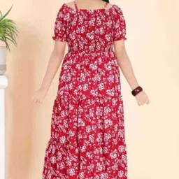 ayanfashion Women Maxi Red Full Length Dress image 2
