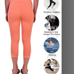 rocksy 3/4th Capri leggings Women Beige, Orange Capri image 2