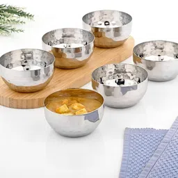 pancraft Stainless Steel Serving Bowl Set of 6, 250ml Each Non Rusting, Dishwasher Safe, Long Lasting-picture-37