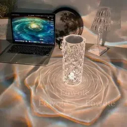 RuHaNest Rose Shadow Crystal Table Lamp, 16 Color Changing Night Light with USB Table Lamp image 4