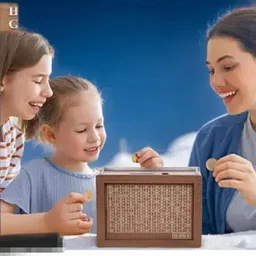 angel creative Wooden Money Saving Box Cash Saver Money Box(Brown) Coin Bank image 5