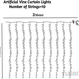 coscat 250 LEDs 3 m Yellow Flickering, Steady Leaf Rice Lights image 2
