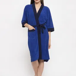 flipkart smartbuy Blue 2 Free Size Bath Robe-picture-20
