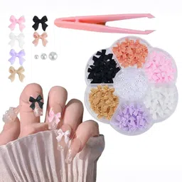 huda crush 3D Bow Butterfly Pearl Charms with Clip – Elegant Nail Art Accessories for Women-picture-26