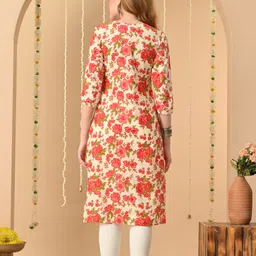 kjfab Women Printed Pure Cotton Straight Kurta image 2