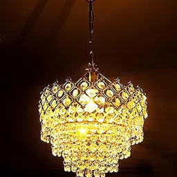 risa crystal Gold polish metal 250mm chandelier hanging ceiling Chandelier Ceiling Lamp-picture-36