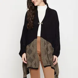 cantabil Self Design Wool Blend Women Black Stole-picture-11