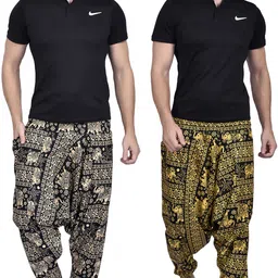 viku Printed Cotton Men Harem Pants image 5