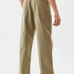 snitch Men Loose Fit Beige Cotton Blend Trousers image 2