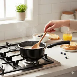 2L Enamel Coated Saucepan Sauce Pan 16 cm diameter 2 L capacity-image-97