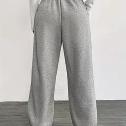 dockstreet Women Solid Grey Track Pants image 2