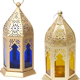 bwo OLIVER GOLD BEAUTIFUL INNOVATIVE Yellow, Blue Iron Hanging Lantern-picture-34