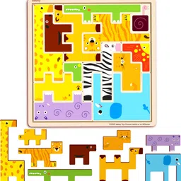 webby Wooden Animal Puzzle Brain Teaser Learning Toy for Kids image 1