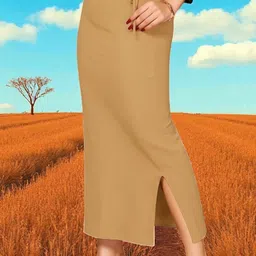 The Stanch Shapeware Gold MT0073 Lycra Blend Petticoat-picture-11