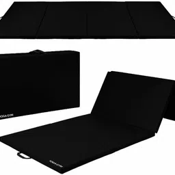 krum Gym/ Gymnastics/ Traveling/Tumbling High Destiny Foam Foldable Black 12 mm Yoga Mat image 2