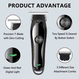 HTTCC Waterproof Chargeable Beard Moustache Trimmer Powerful Hair Clipper Razor BT Fully Waterproof Trimmer 1200 min Runtime 4 Length Settings-picture-22