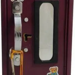 madari toys Cute Almirah Style Coin Box/Piggy Bank/Iron Gullak/Money Saving ATM for Kids Home Decor Showpiece Coin Bank with 2 Keys (Maroon) (Multicolor) Coin Bank-picture-12