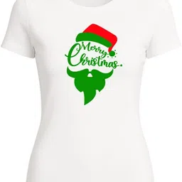 rainbowteess Women Printed Round Neck Cotton Blend White T-Shirt image 3