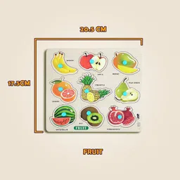 cyrus Wooden Fruits Puzzle for Kids, Wooden Toy Fruits Shape Matching Puzzle Games image 3