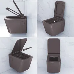 plantex Commode for Toilet/Ceramic Western Toilet/Rimless Wall Hung Commode Toilet Seat - P-Trap (T03, Brown) Western Commode image 4