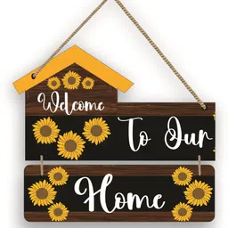 shiv collection Wooden Welcome To our Home wooden wall Hanging For home Wall Decoration Item Name Plate-picture-27