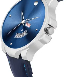 kairova Sleek Matte Day-Date Watch Minimalist Multicolor Leather Strap Watch Analog Watch - For Men KRM021_MA_MVD LTHRblue-silver image 5