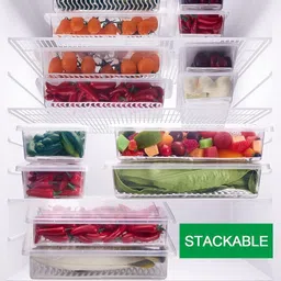 shreejee Plastic Freezer Storage Containers for Fish, Meat, Vegetables, Fruits x6.33 Storage Basket image 5
