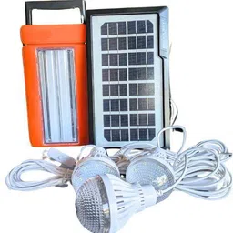 smuf RL-4490 Portable Solar Inverter + 3 Bulb + LED Lamp + Mobile Charging 8 hrs Flood Lamp Emergency Light image 1