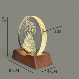 atnep Crystal Showpiece with Light Happy Birthday Night Lamp image 3