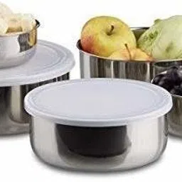 jsi Stainless Steel Storage Bowl Kitchen Storage Bowl - Set of 5 Pieces Containers with Airtight Lid I Dishwasher Safe I Regular Size Containers for Storing Food Items image 2