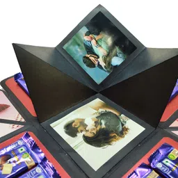 us ideal craft Chocolate Explosion Box (8 CHOCOLATE EACH 10 RS & CORK LIGHT)Paper Gift Box Greeting Card image 4