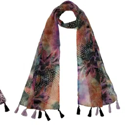 stylestory Printed Chiffon Women Multicolor Scarf, Stole, Fancy Scarf-picture-25