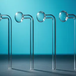 wishingbell natural 6 inch Bend Glass Oil Burner Pipe Transparent (Pack of 4) Borosilicate Glass Inside Fitting Hookah Mouth Tip image 5