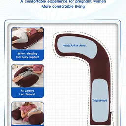 linenovation Microfibre Solid Pregnancy Pillow Pack of 1 image 4