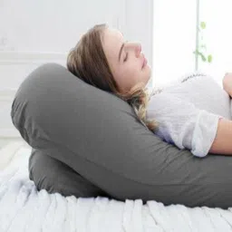 texlux "Enjoy full-body comfort and support for a more peaceful pregnancy journey." Microfibre Solid Pregnancy Pillow Pack of 1 image 4