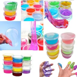 waaome ® 2 in 1 ( 2/PCS Crystal Slime Jelly + 12/PCS Animal Set ) For Kids (A802) image 2