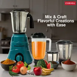 corvell Heavy Duty Motor Compact & Powerful Mixie for Kitchen Knob Control 750 W Mixer Grinder image 4