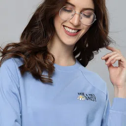 mast & harbour Women Full Sleeve Solid Sweatshirt image 2