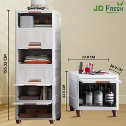 NavyaStore 6WHITE-CABINET Cabinet / Drawer Unit Cabinet with USB 2.0 and USB 3.0 Ports Compatible with Gaming Console image 2