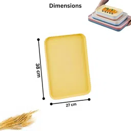 sugaalsu Fast Food Serving Tray 38cm Wheat Straw Rectangular Cafeteria Trays Bulk Servi Tray image 3