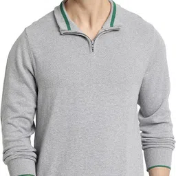turtle Men Solid High Neck Grey Sweater-picture-24