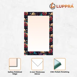 luppra Rectengalr Frameless CNC Polish Finishing Mirror for Wall- (12 X 18 Inch) Bathroom Mirror image 4