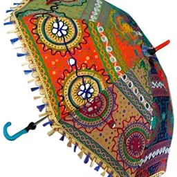 chhaato Embroidery Work Umbrella, Useful for Party Decoration, Home Decor, Pre Wedding Umbrella image 3