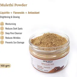 keya seth aromatherapy Mulethi Powder Face Pack for Women & Men, Brightening + Glowing Skin Yastimadhu image 2