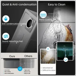 fossa 37"x18"x10" Waterfall Sink with Dustbin , Integrated Mode Faucet FS-WFND Vessel Sink image 5