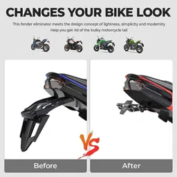 brxr Universal Adjustable Foldable Tail Tidy / Bike Number Plate Holder For All Bikes Bike Number Plate image 2