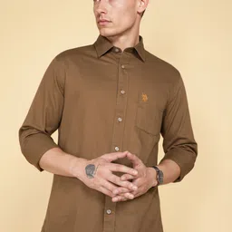 u.s. polo assn. Men Tailored Fit Solid Cut Away Collar Casual Shirt-picture-34