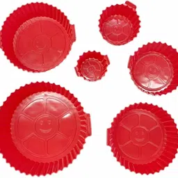 adhunyk 6 Pc Air Fryer Silicone Tray Round Silicone Basket Baking Tray Pot Airfryer Tray-picture-37