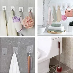 spivora Self Adhesive Strong Sticky Wall Hooks for Hanging Kitchen, Bathroom Accessories Hook 10 image 5
