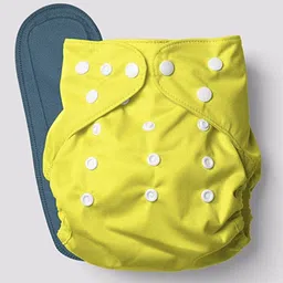 smilykid Large Cloth Button Diaper Combo - 1 diaper yellow with black insert-picture-13